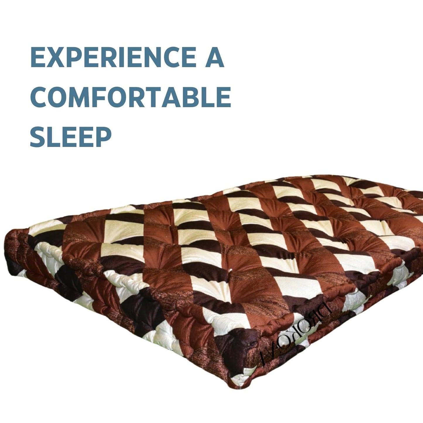 Drokona CloudRest Sapphire Dream Soft Cotton Filled Quilt Mattress Gadda Soft & Reversible, Pure Cotton Fabric, Firm Gadda for Floor & Bed (Amber)