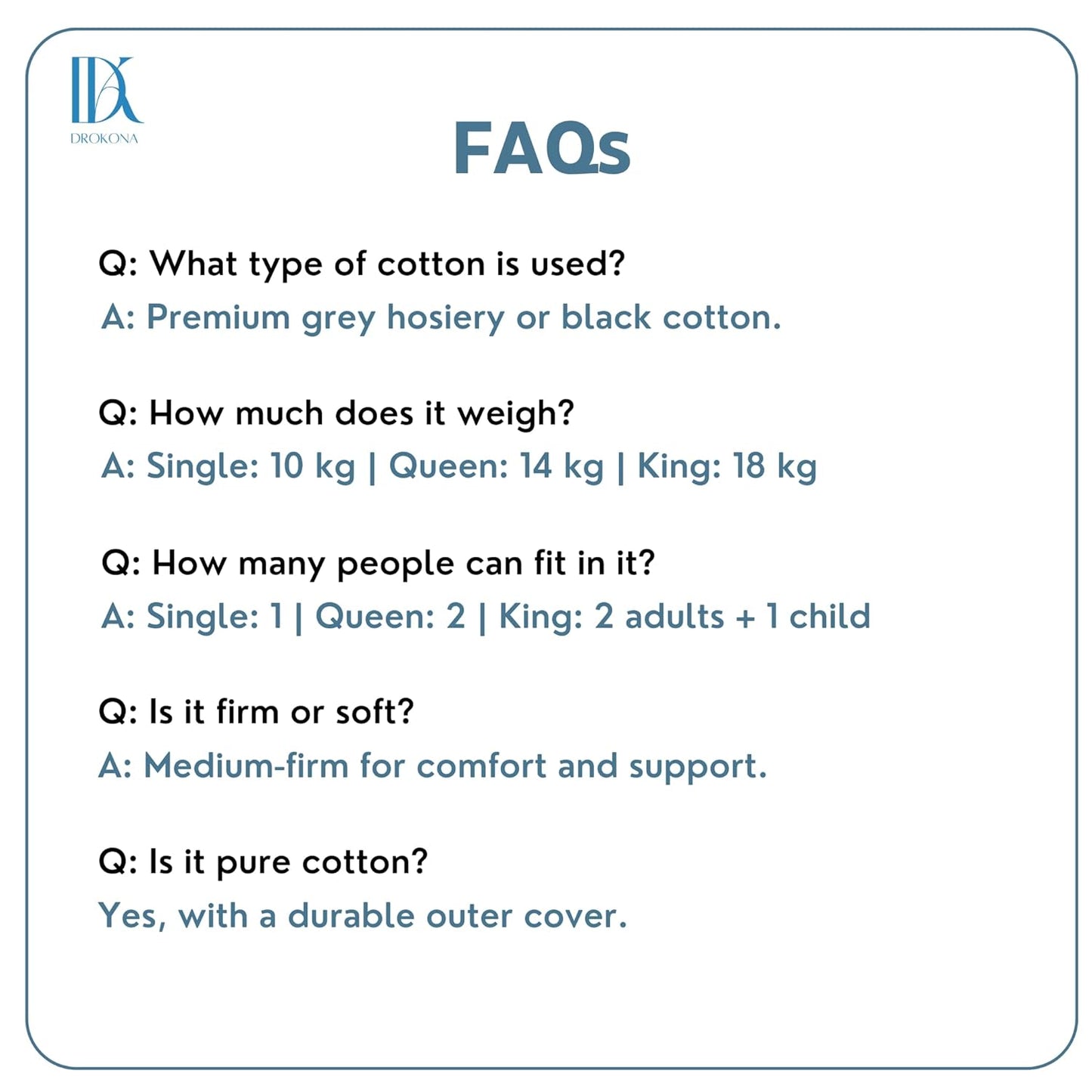 Drokona CloudRest Emerald Dream Soft Cotton Filled Quilt Mattress Gadda Soft & Reversible, Pure Cotton Fabric, Firm Gadda for Floor & Bed (Emerald)