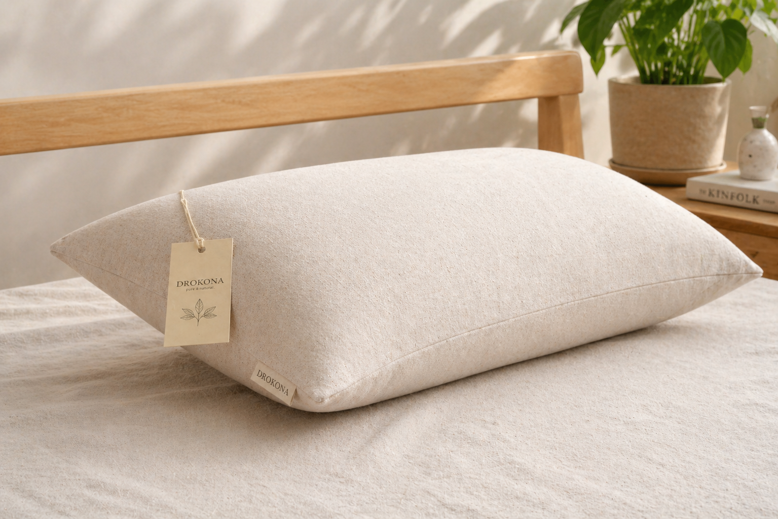 Drokona organic cotton pillow skin-safe foam-free