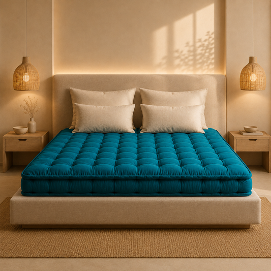 Drokona Khadi Essential Cotton Filled Mattress Gadda | Soft & Reversible | Pure Cotton Fabric | Firm Floor & Bed Gadda | Single, Double & King Size | All Season Breathable