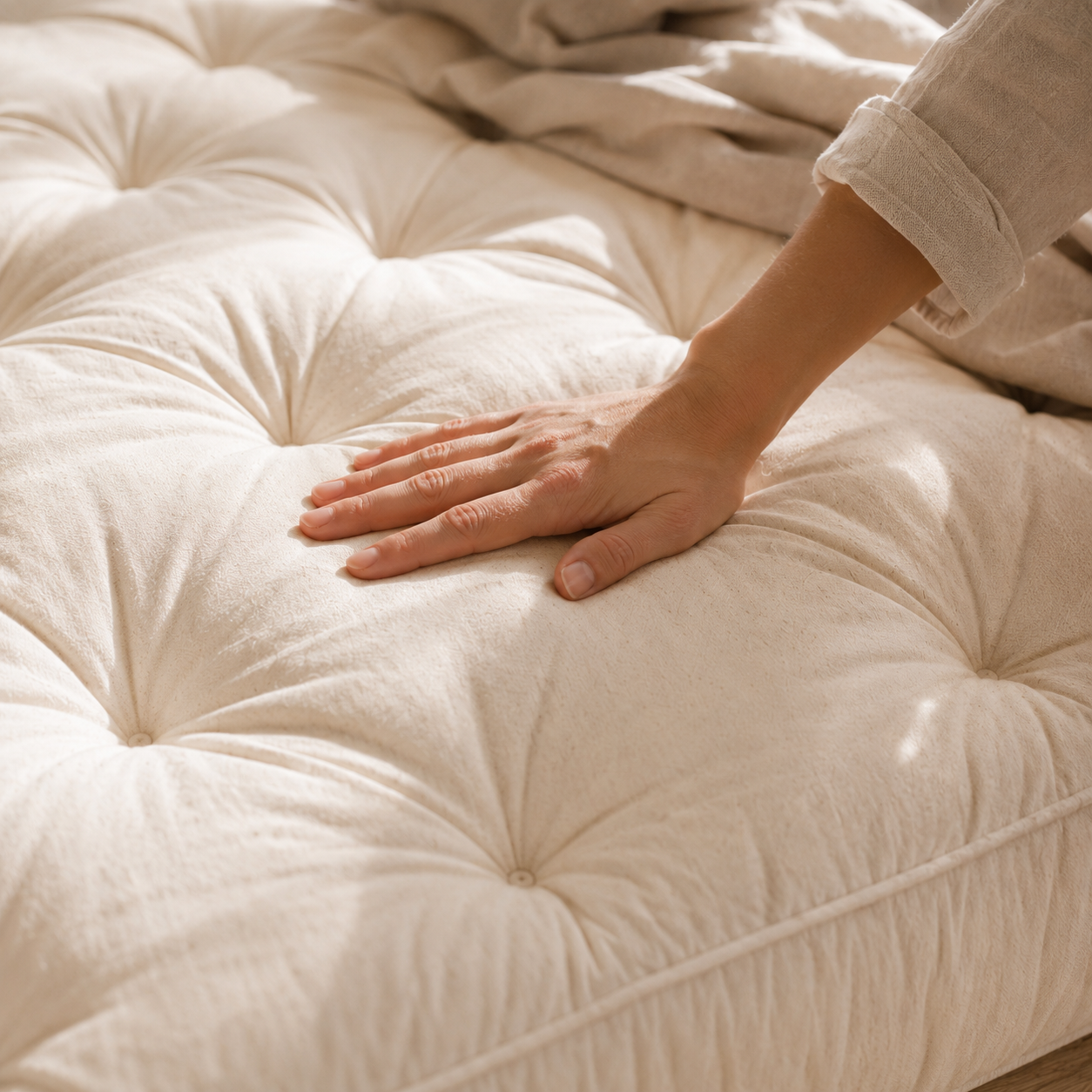 Drokona Export Collection | 100% Natural Organic Cotton Mattress — Handcrafted in India | Breathable, Chemical-Free, Temperature Regulating