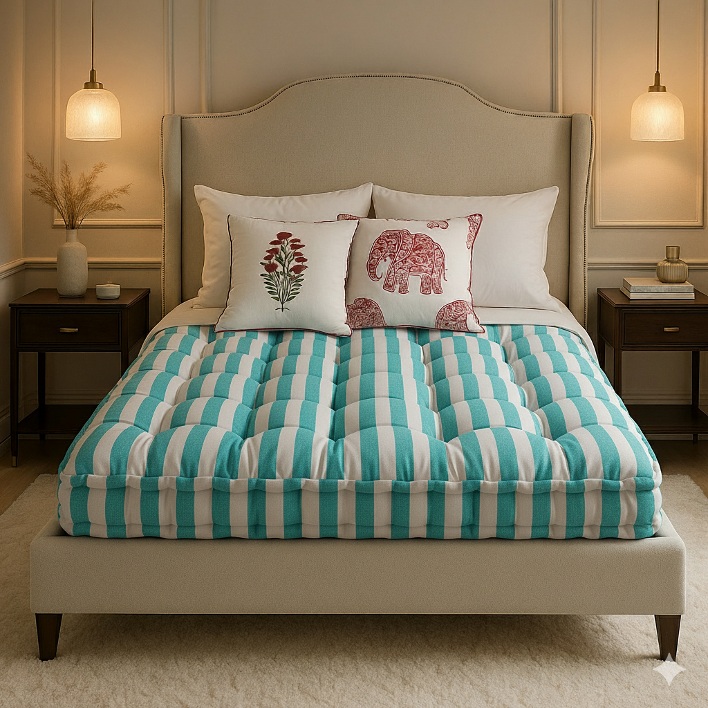 Drokona Luxura Aqua Bliss Striped Cotton Bed Mattress