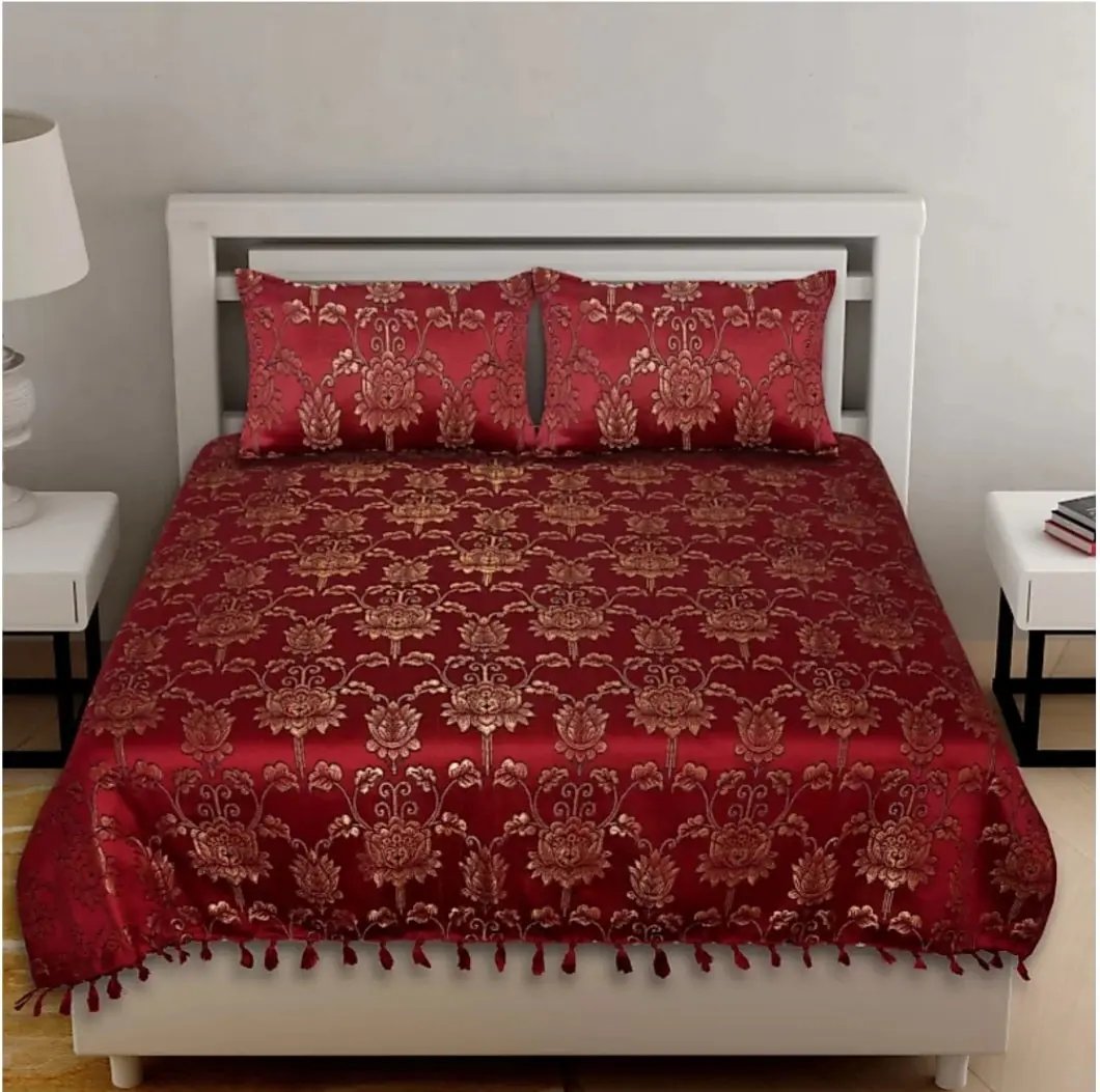 Drokona Crimson Dream luxury bedsheet handcrafted India