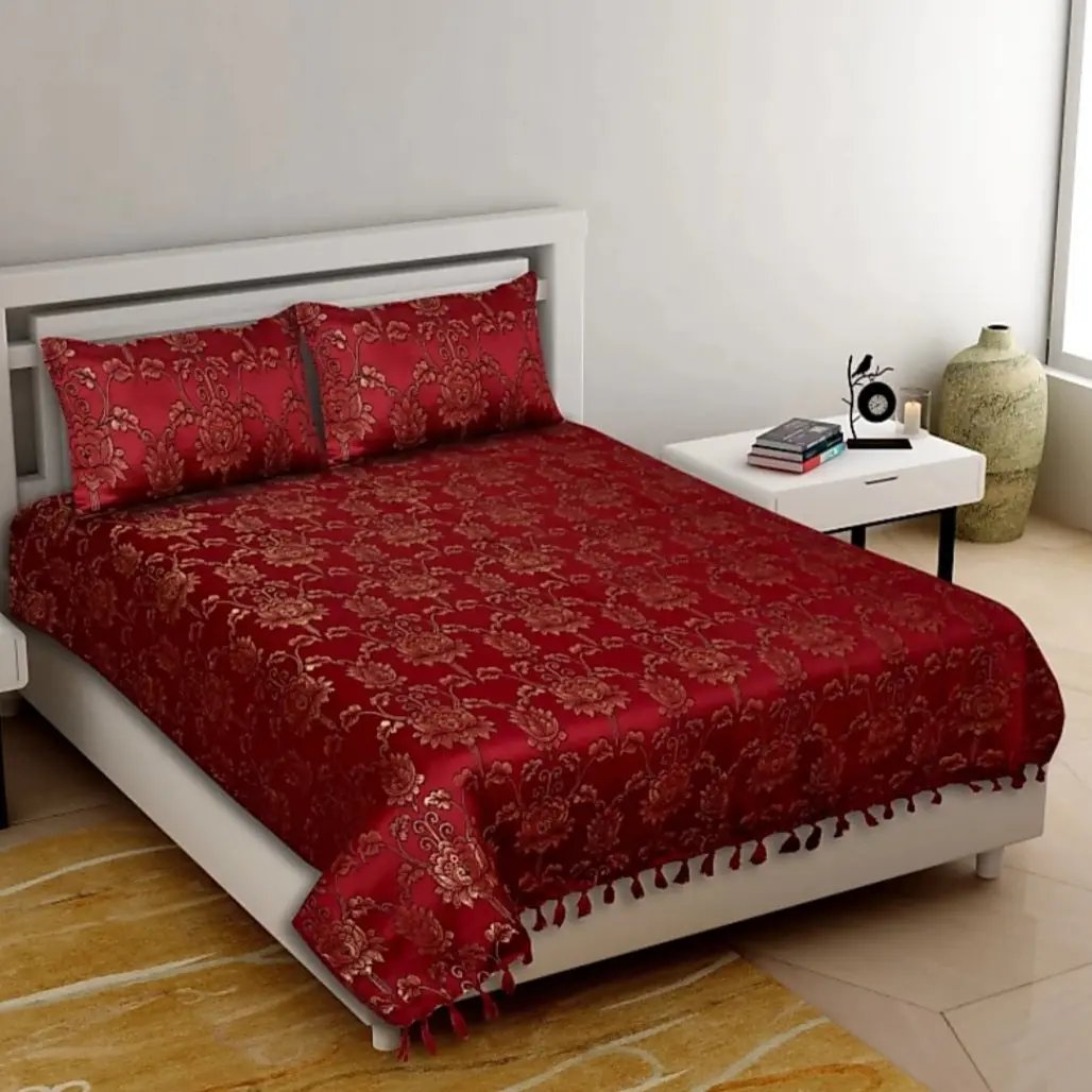 Drokona Crimson Dream bedsheet close-up texture