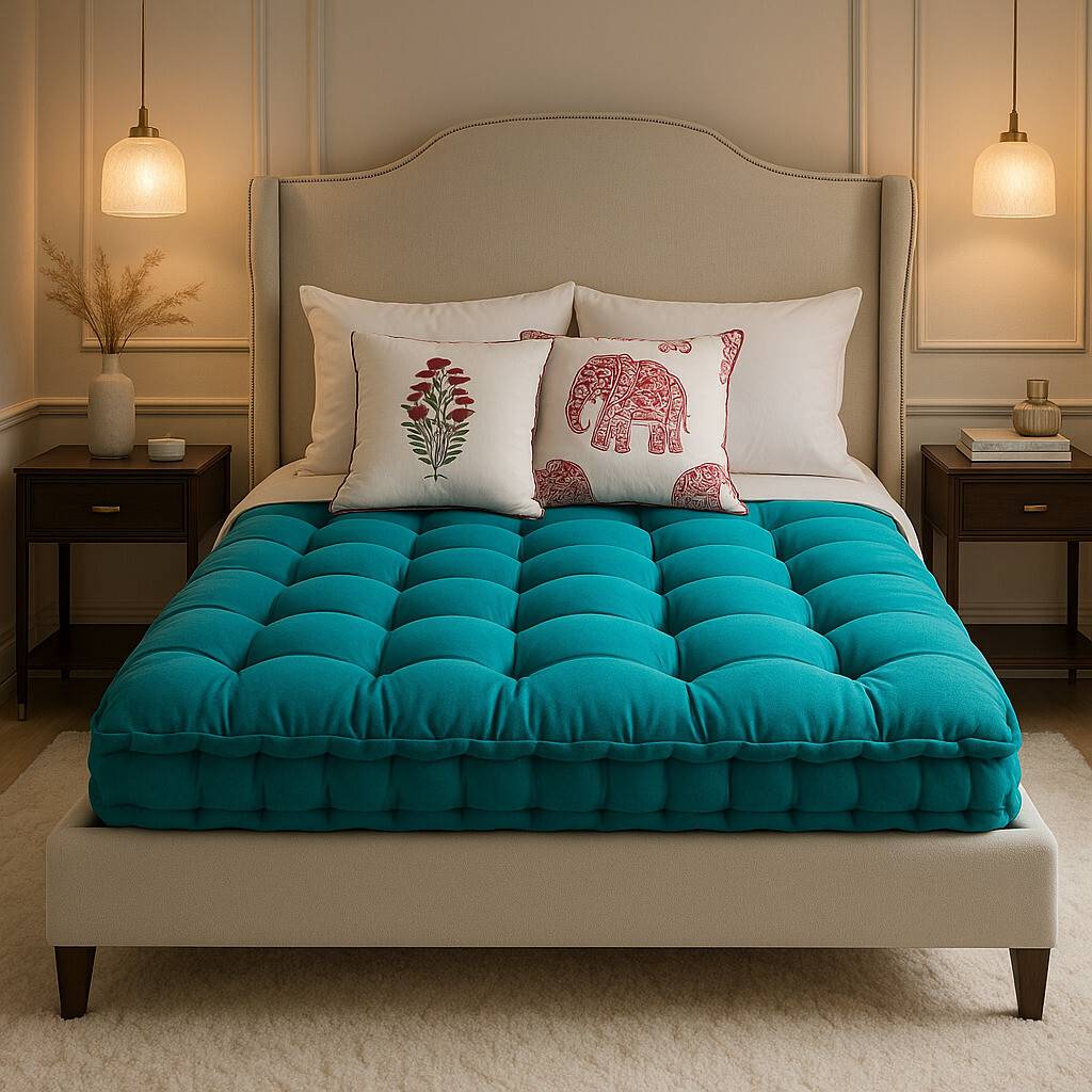 Anand Textile Check 4 inch Single Cotton Mattress