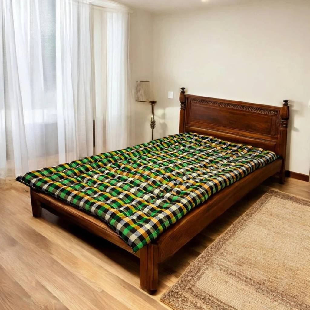 Anand Textile Check 4 inch Single Cotton Mattress