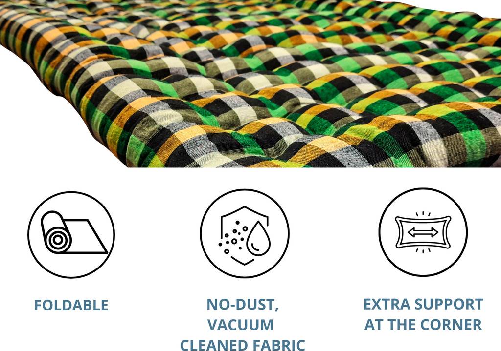 Anand Textile Check 4 inch Single Cotton Mattress