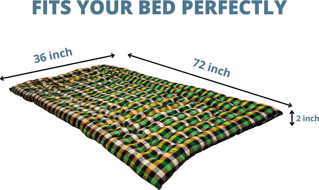 Anand Textile Check 4 inch Single Cotton Mattress