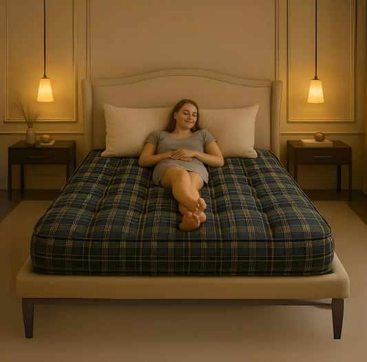 Anand Textile Check 4 inch Single Cotton Mattress