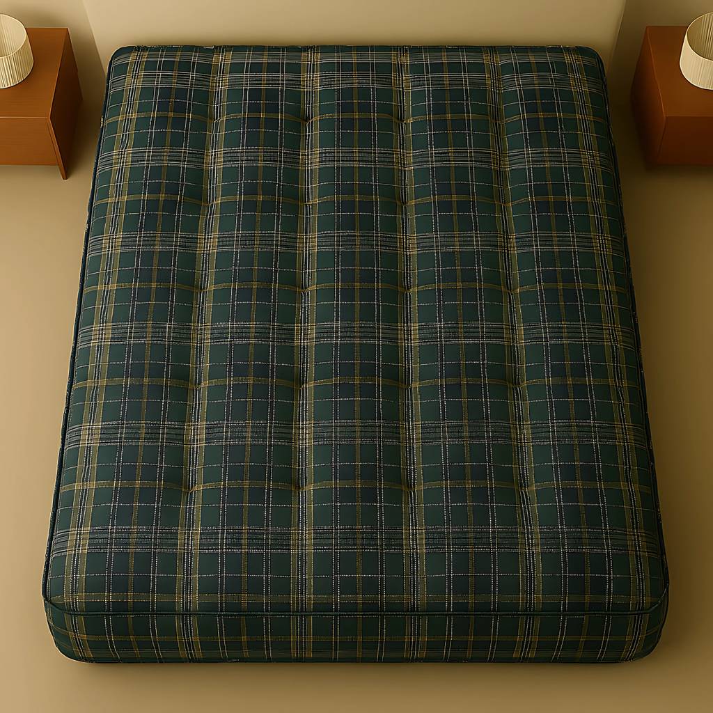 Anand Textile Check 4 inch Single Cotton Mattress